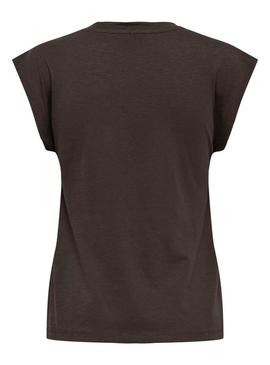 Camiseta Only Delia marrom para mulher.