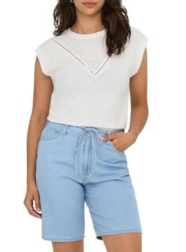 Camisa Only Delia branca para mulher