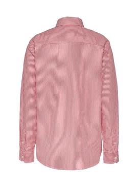 Camisa Tommy Jeans Poplin listras para homem