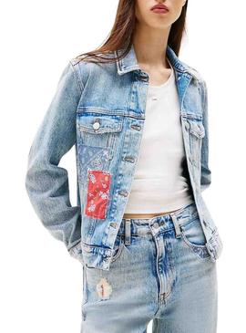 Jaqueta jeans Tommy Jeans Classic Trucker azul para mulher.