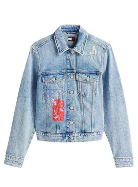 Jaqueta jeans Tommy Jeans Classic Trucker azul para mulher.