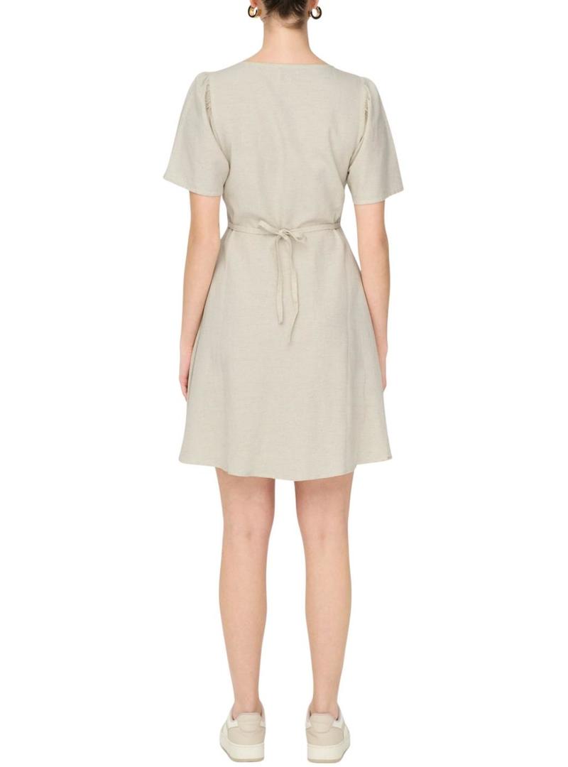 Vestido Only Vita bege para mulher.