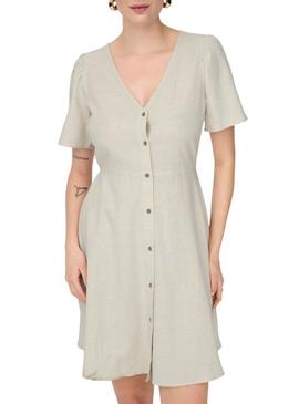 Vestido Only Vita bege para mulher.