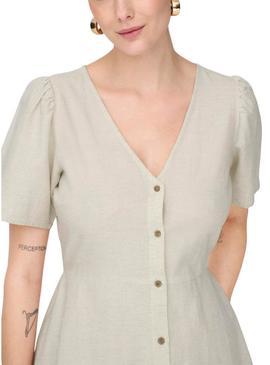 Vestido Only Vita bege para mulher.