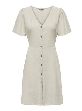 Vestido Only Vita bege para mulher.