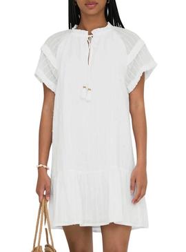 Vestido Only Nalla branco para mulher.