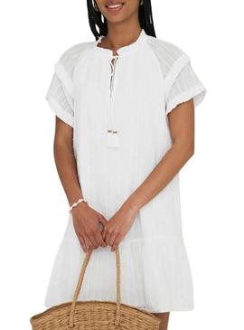 Vestido Only Nalla branco para mulher.