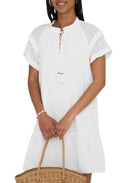Vestido Only Nalla branco para mulher.