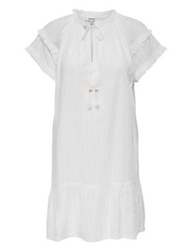 Vestido Only Nalla branco para mulher.