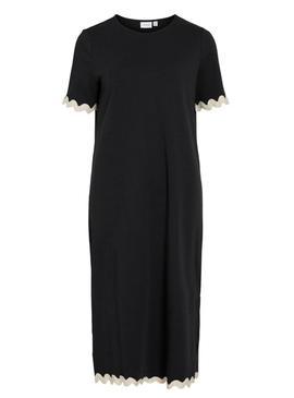 Vestido Vila Calisa preto para mulher.