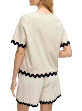 Top Vila Calisa bege para mulher