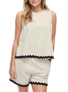 Top Villa Manda bege para mulher