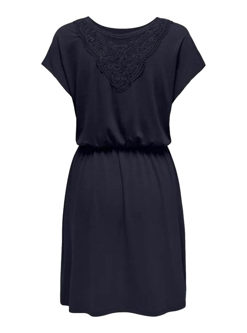 Vestido Only Freda Batsleeve marinho para mulher.