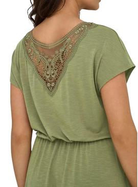 Vestido Only Freda Batsleeve verde para mulher