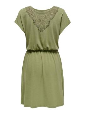 Vestido Only Freda Batsleeve verde para mulher