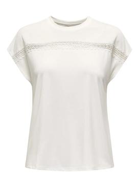 Camiseta Only Free Life bege para mulher.