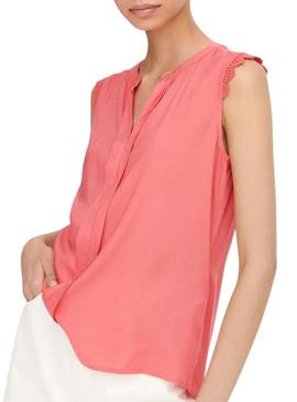 Blusa Only Kimmi Coral para mulher.