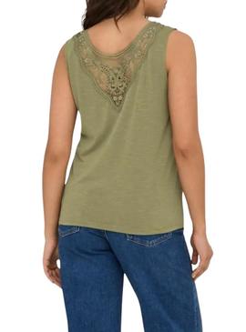 Camiseta Only Freda verde para mulher