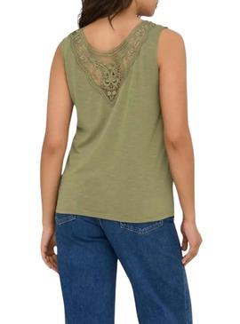 Camiseta Only Freda verde para mulher