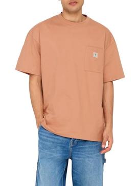 Camiseta Only and Sons King Loose laranja para homem.