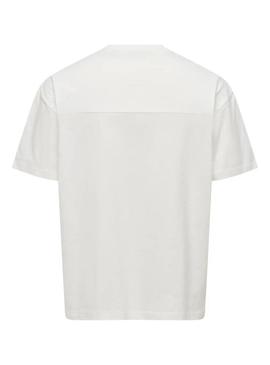 Camisa Only and Sons King Loose branca para homem.