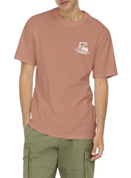 Camisa Only and Sons Manuel Casa México em telha para homem.