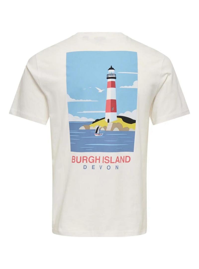 Camiseta Only and Sons Magnus Burgh Island para homem.