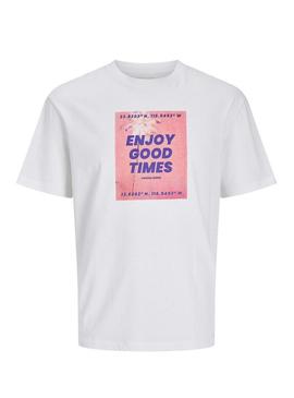 Camiseta Jack and Jones Porto branca para homem.