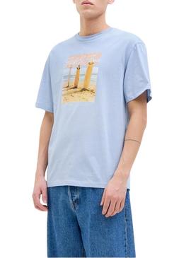 Camisa Jack and Jones Porto azul para homem.