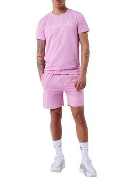 Calças de treino rosa Bermudas rosa   para homens.