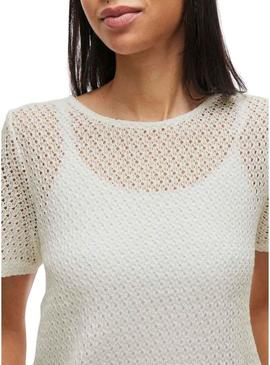 Camiseta Vila Mine branca para mulher.