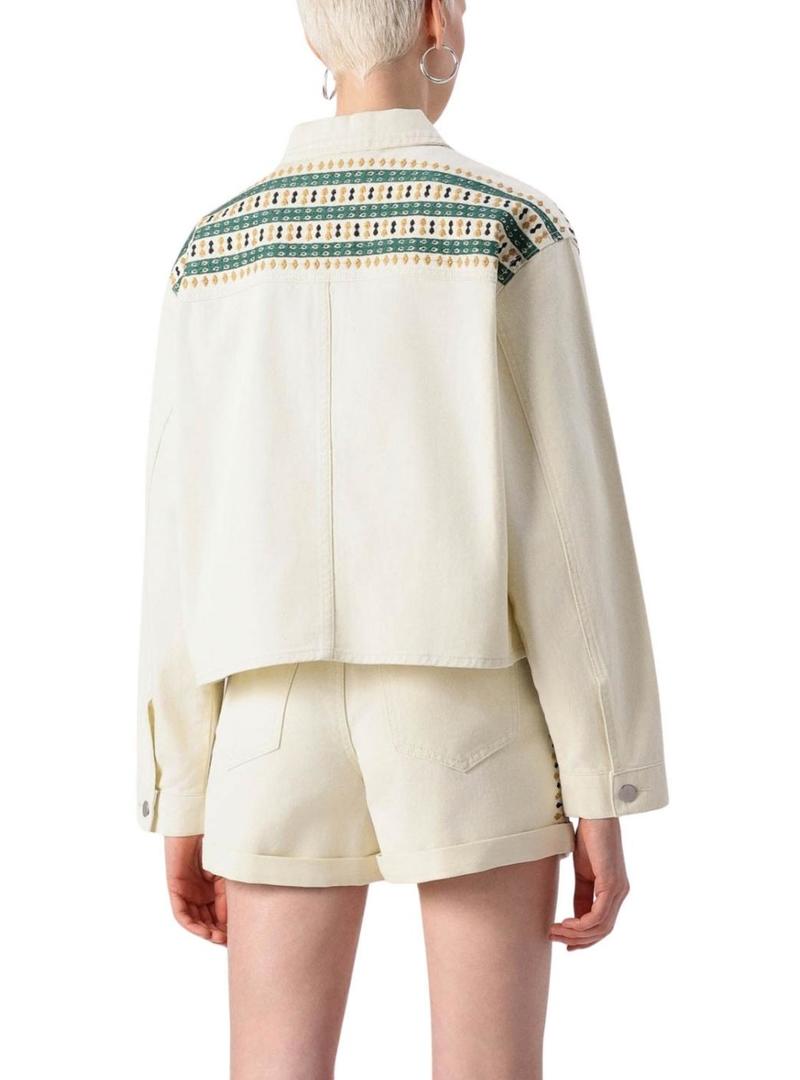 Jaqueta de ganga Zarzu bege para mulher.