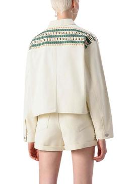 Jaqueta de ganga Zarzu bege para mulher.