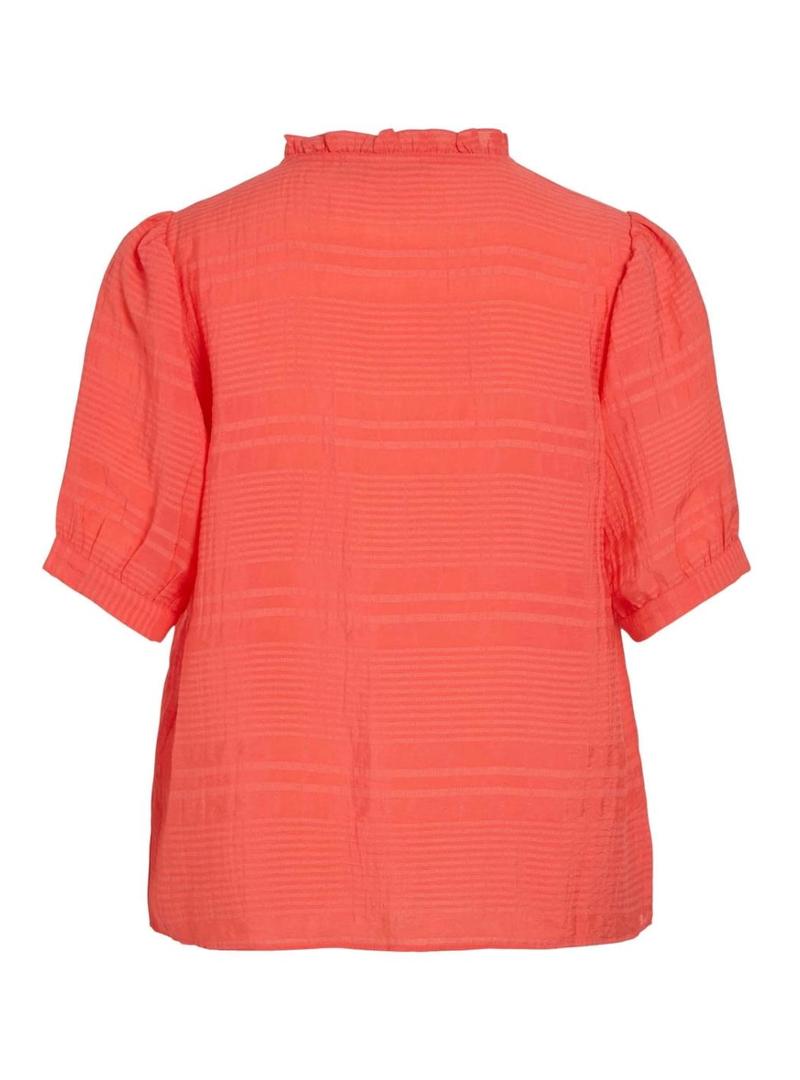 Camisa Vila Jilala coral para mulher.