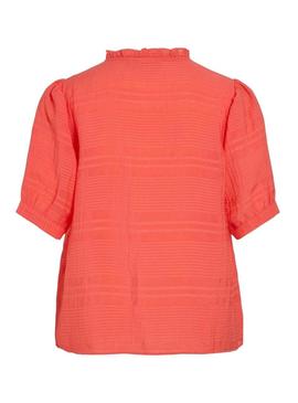 Camisa Vila Jilala coral para mulher.