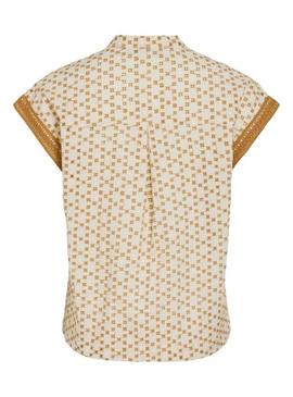 Top Vila Sumira camelo para mulher.