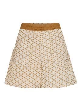 Shorts Vila Sumira camelo para mulher