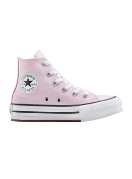 Tênis Converse Chuck Taylor All Star Lift Platform rosa para meninas e meninos.