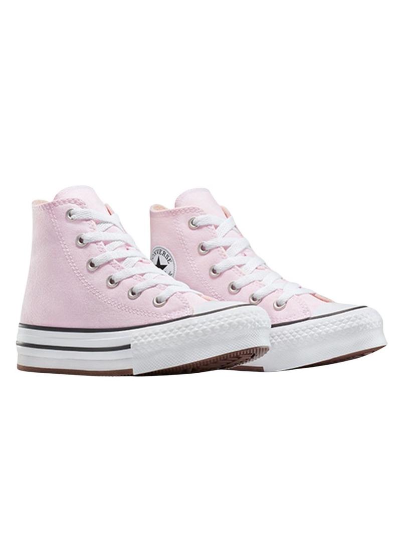Tênis Converse Chuck Taylor All Star Lift Platform rosa para meninas e meninos.