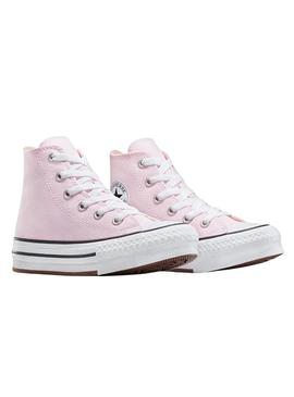 Tênis Converse Chuck Taylor All Star Lift Platform rosa para meninas e meninos.