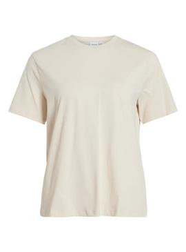Camisa Vila Visybil beige para mulher