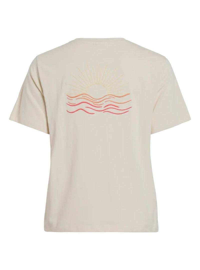 Camisa Vila Visybil beige para mulher