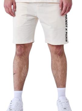 Bermudas Projeto x Paris Logo bege para homem
