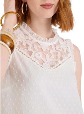 Blusa Naf Naf Plumeti branca para mulher.