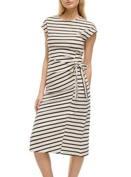 Vestido Vila Vipompia listrado branco para mulher