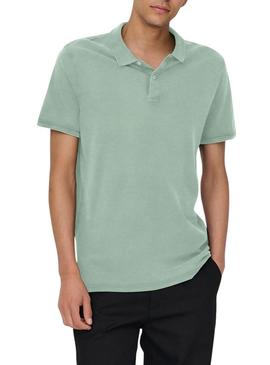 Camisa Polo Only and Sons Travis verde para homem.