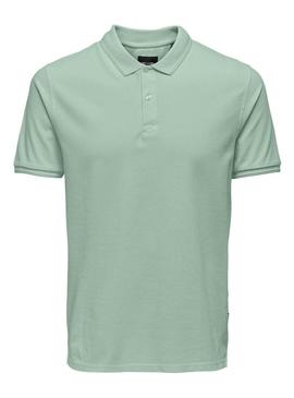 Camisa Polo Only and Sons Travis verde para homem.