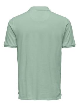 Camisa Polo Only and Sons Travis verde para homem.