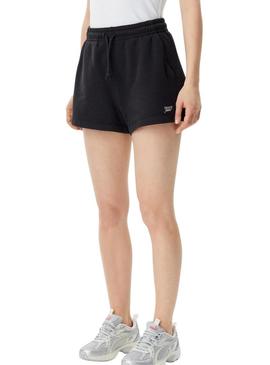 Shorts Tommy Jeans Script preto para mulher