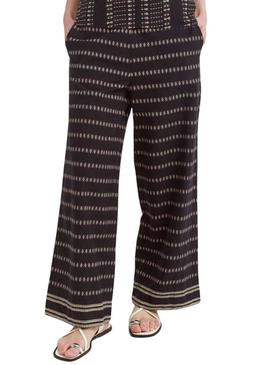 Calça estampada preta Vila Visavila para mulher.